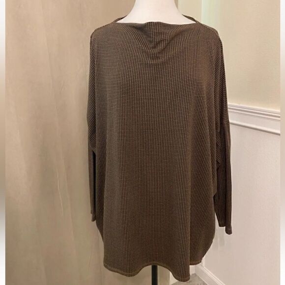 Bryn Walker Dimitri Houndstooth French Terry Tunic Sweater, 1X - Picture 2 of 7